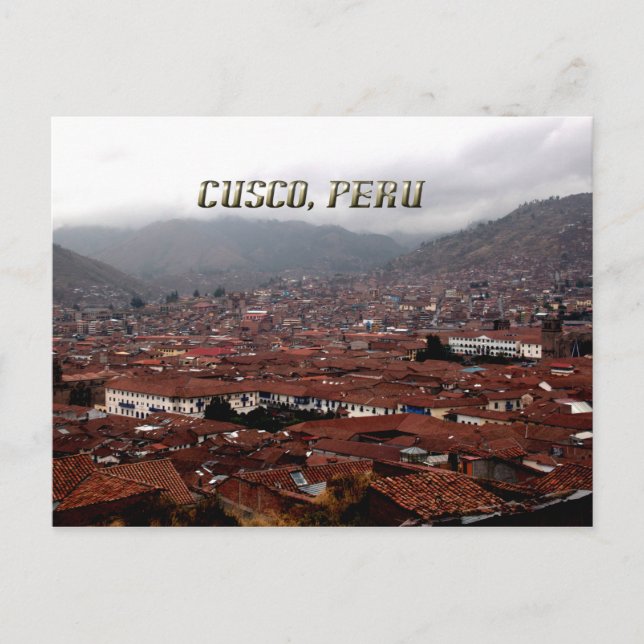 Cartão Postal Cidade de Cusco Skyline Peru (Frente)