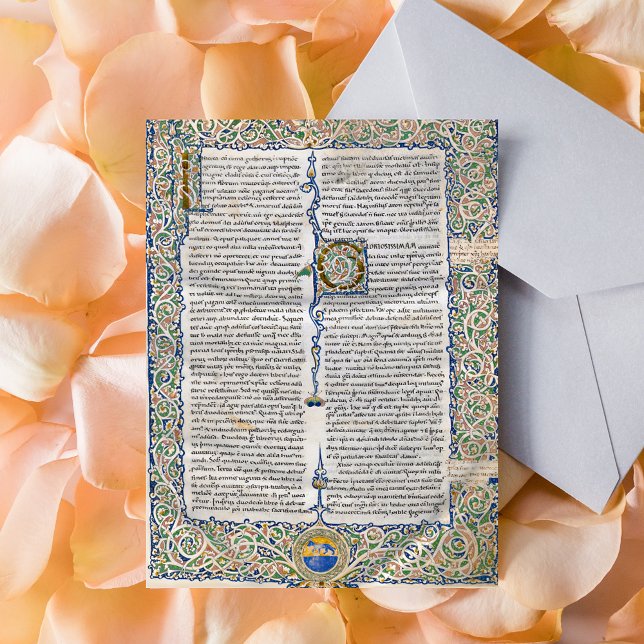 Cartão Postal Cidade de Deus Manuscrito Medieval de Santo Agosti (Saint Augustine City of God Medieval Manuscript Catholic Christian Postcard)