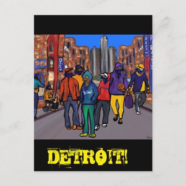 Cartão Postal Cidade de Doxie - DETROIT (Frente)