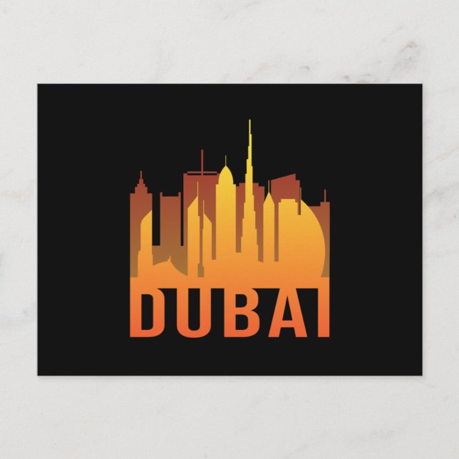 Cartão Postal Cidade de Dubai Cidade Cityscape Skyline Funny Ide (Frente)