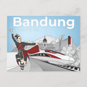 Cartão Postal Cidade de férias da Indonésia de Bandung, viagens