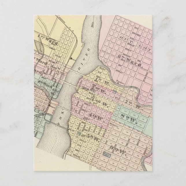 Cartão Postal Cidade de Ft Howard, Cidade da Baía Verde (Frente)