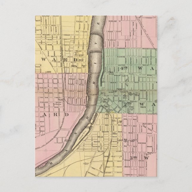 Cartão Postal Cidade de Grand Rapids, distrito de Kent (Frente)