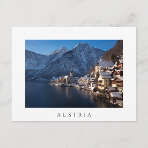 Cartão Postal Cidade de Hallstatt na neve no inverno