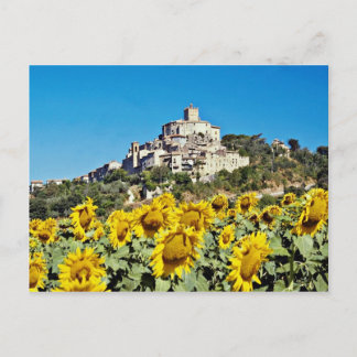 Cartão Postal Cidade de Hill de Narni, Úmbria, Itália, flores