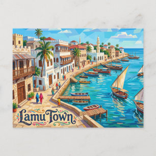 Cartão Postal Cidade de Lamu no Quênia
