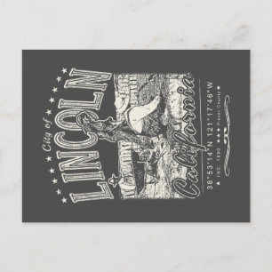 CARTÃO POSTAL CIDADE DE LINCOLN - VINTAGEM DE CALIFÓRNIA PLACER