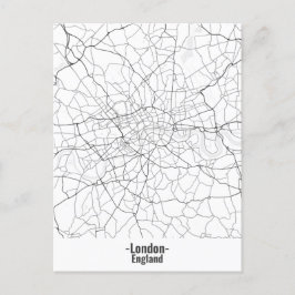 Cartão Postal Cidade de Londres minimalista branca e preto