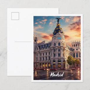 Cartão Postal Cidade de Madrid, Espanha de arte viagem