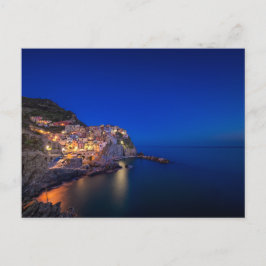 Cartão Postal Cidade de Manarola no Cinque Terre à noite