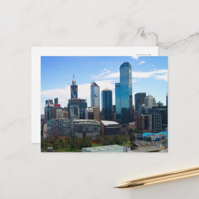 Cartão Postal Cidade de Melbourne (Frente/Verso In Situ)