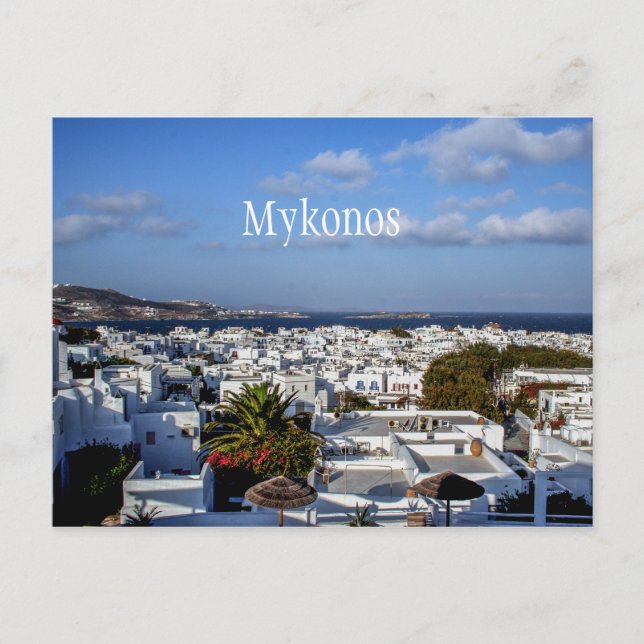 Cartão Postal Cidade de Mykonos (Frente)