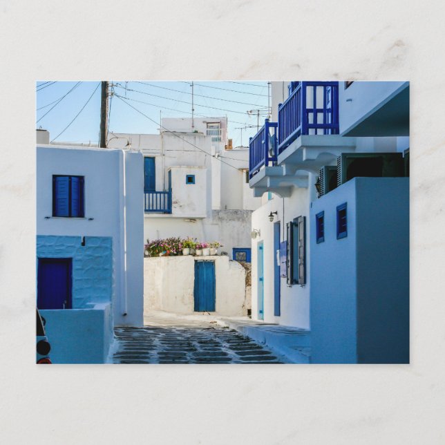 Cartão Postal Cidade de Mykonos (Frente)