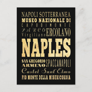 Cartão Postal Cidade de Nápoles de Tipografia e Arte