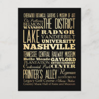 Cidade de Nashville da arte da tipografia do