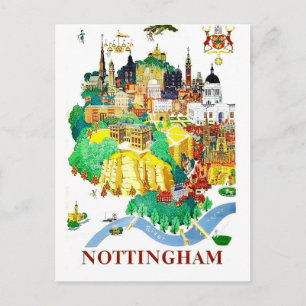 Cartão Postal Cidade de Nottingham, casas, Grã-Bretanha Excelent