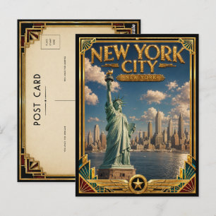 Cartão Postal Cidade de Nova York Nova York Arte Deco Vintage Er