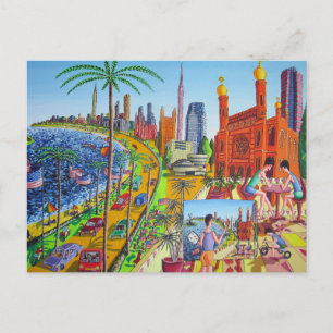 Cartão Postal Cidade de Nova York Pintura Raphael Perez