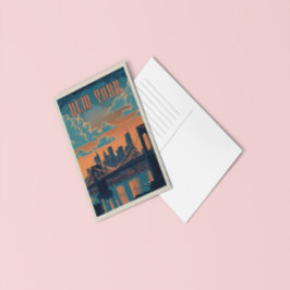 Cartão Postal Cidade de Nova York - Um Delight Vintage