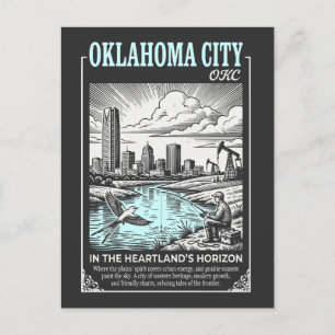 Cartão Postal Cidade de Oklahoma OKC No Horizonte do Heartland