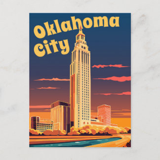 Cartão Postal Cidade de Oklahoma, Rio Oklahoma passando pela cid