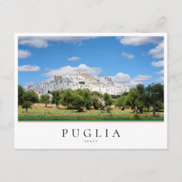 Cartão Postal Cidade de Ostuni e paisagem oleícola na Apúlia