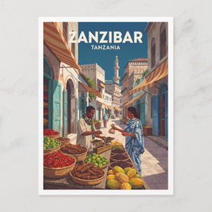 Cartão Postal Cidade de Pedra, Zanzibar Tanzânia Viagem