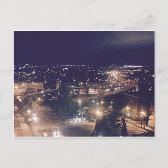 Cartão Postal Cidade de Quebec à Noite (Frente)