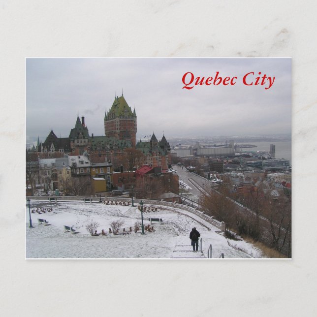 Cartão Postal Cidade de Quebec no inverno (Frente)