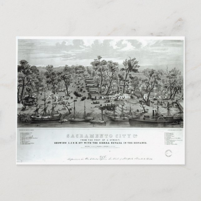 Cartão Postal Cidade de Sacramento, Califórnia (Frente)