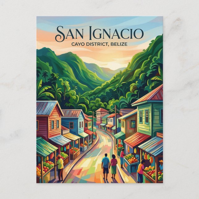 Cartão Postal Cidade de San Ignacio, Belize (Frente)