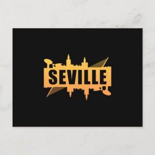Cartão Postal Cidade de Sevilha Espanha Skyline Cityscape Funny