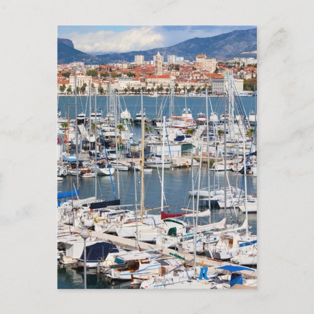 Cartão Postal Cidade de Split Marina na Croácia (Frente)