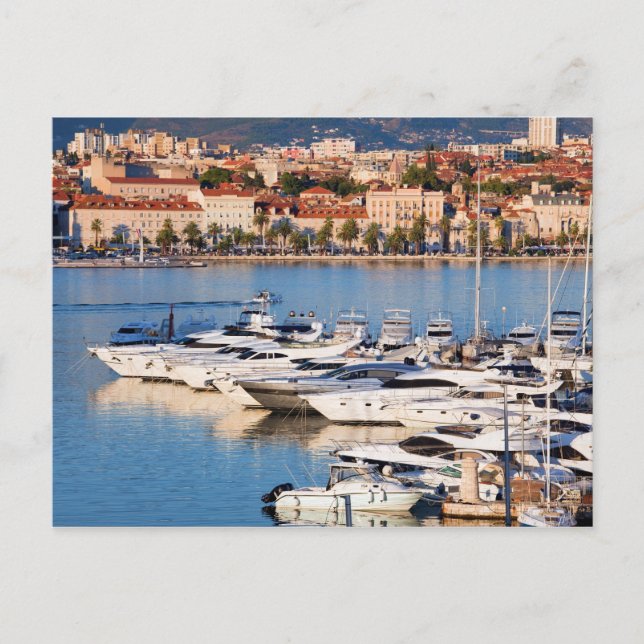 Cartão Postal Cidade de Split na Croácia em Sunset (Frente)
