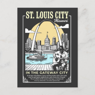 Cartão Postal Cidade de St. Louis Missouri na Gateway City
