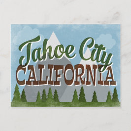 Cartão Postal Cidade de Tahoe Diversão Califórnia Retro Montanha