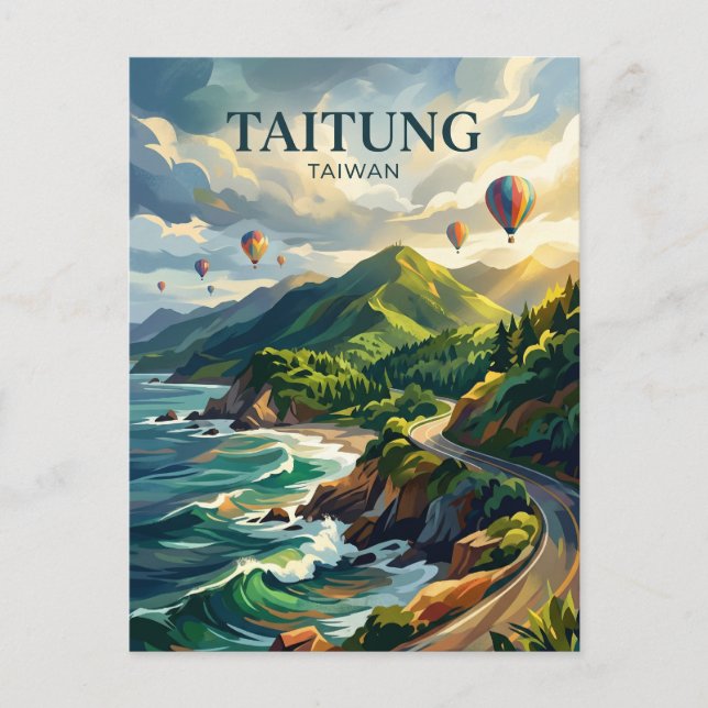 Cartão Postal Cidade de Taitung Taiwan (Frente)