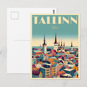 Cartão Postal Cidade de Tallinn viagem