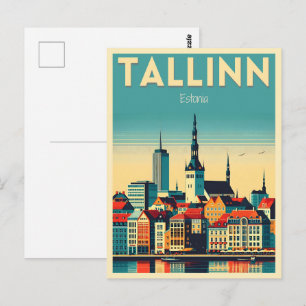 Cartão Postal Cidade de Tallinn viagem