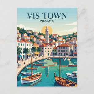 Cartão Postal Cidade de Vis Croácia