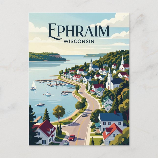 Cartão Postal Cidade de Wisconsin EUA (Frente)