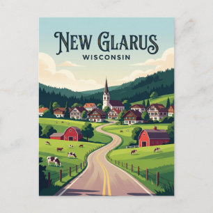 Cartão Postal Cidade de Wisconsin EUA