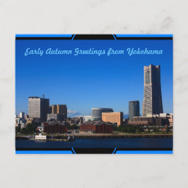 Cartão Postal Cidade de Yokohama, Cidade do Japão, no céu azul M
