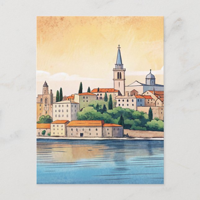 Cartão Postal Cidade dividida da Croácia (Frente)