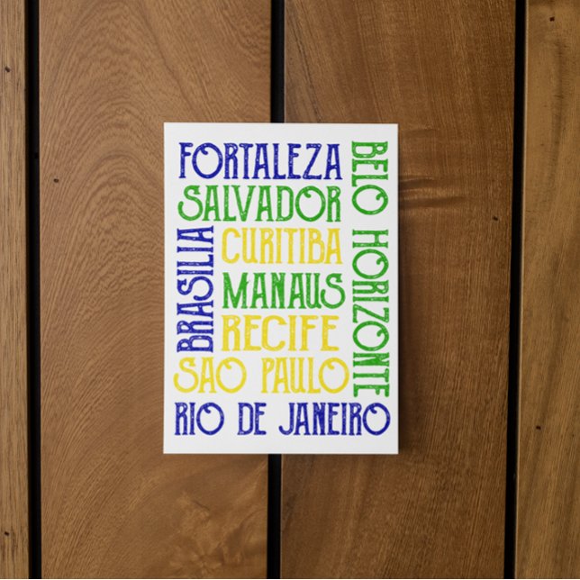 Cartão Postal Cidade do Brasil Nomes Rio de Janeiro São Paulo (Brazil City Names Rio de Janeiro Sao Paulo Postcard
)