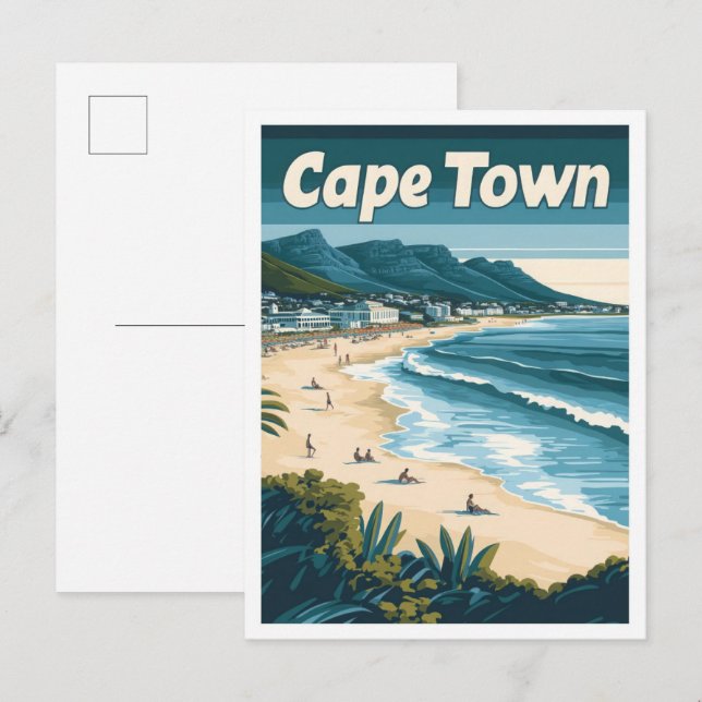 Cartão Postal Cidade do Cabo África do Sul Ilustração de Viagem  (Frente/Verso)