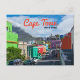 Cartão Postal Cidade do Cabo - Casas Bo Kaap pintadas de forma b