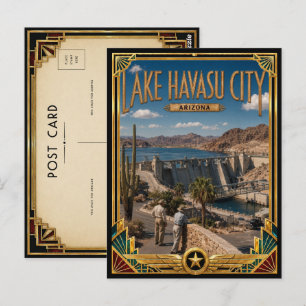 Cartão Postal Cidade do Lago Havasu Arizona Arte Deco Vintage Do