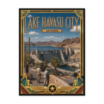 Cidade do Lago Havasu Arizona Arte Deco Vintage Do