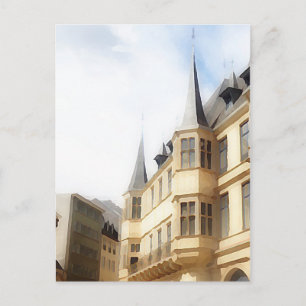Cartão Postal Cidade do Luxemburgo - Centro Histórico - pintura